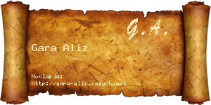 Gara Aliz névjegykártya